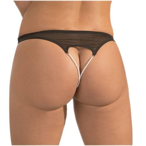 Cottelli Double Pearl Crotchless Briefs - Cottelli