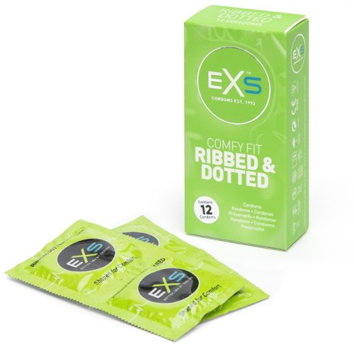 EXS Ribbed Dotted and Flared Condoms (12 Pack) - EXS Condoms