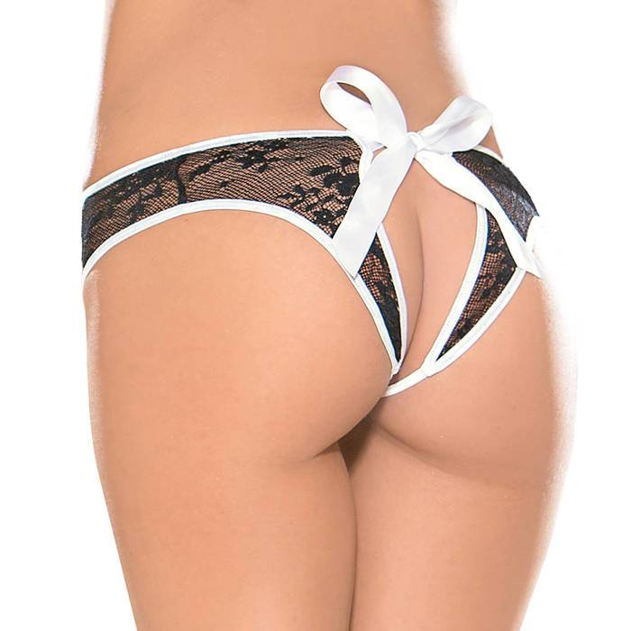 Escante Crotchless Open Back French Maid Knickers - Escante