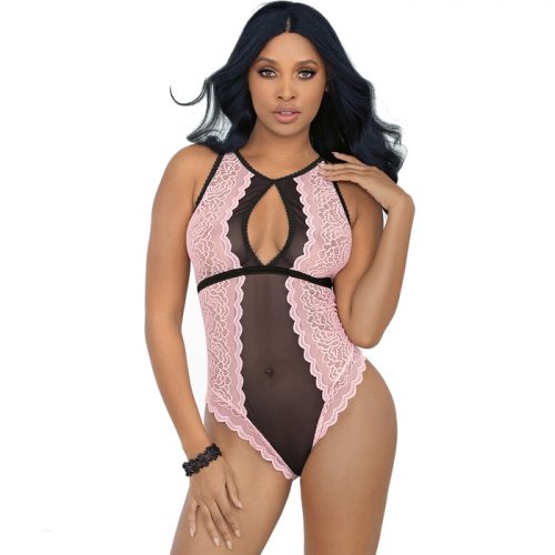 Escante Pink Lace Keyhole Body - Escante