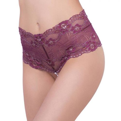 Escante Purple Crotchless Pearl Shorts - Escante