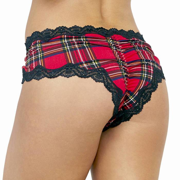 Escante Schoolgirl Crotchless Tartan Knickers - Escante