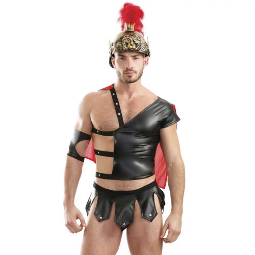 Fantasy Play Black Wet Look Gladiator Maximus Costume - Fantasy Lingerie