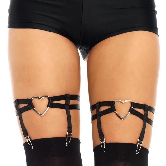 Leg Avenue Black Elastic Leg Harness Garters - Leg Avenue