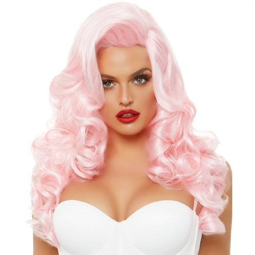 Leg Avenue Pink Bombshell Long Curly Wig - Leg Avenue