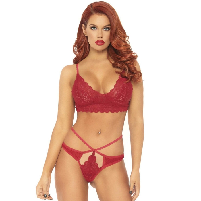 Leg Avenue Red Lace Bralette Set - Leg Avenue