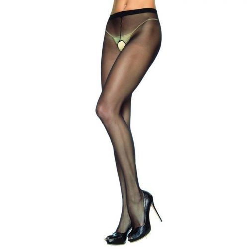 Leg Avenue Sheer Nylon Crotchless Tights - Leg Avenue