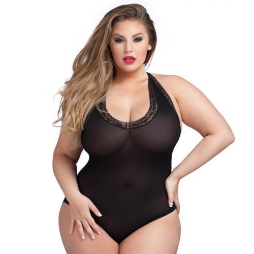 Lovehoney Plus Size Crotchless Halterneck Body - Lovehoney Lingerie