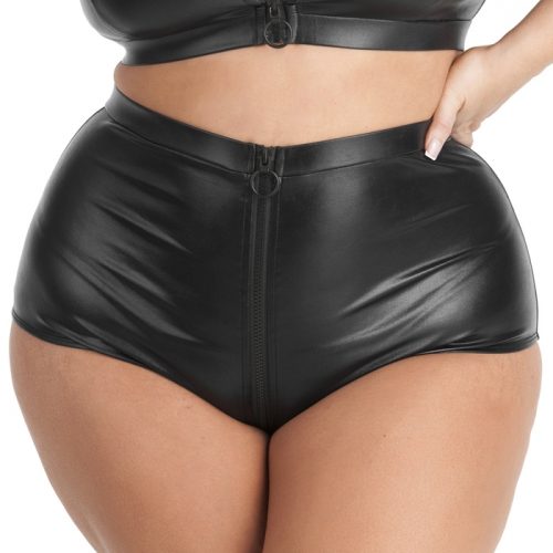 Lovehoney Plus Size Fierce Wet Look High-Waisted Knickers - Lovehoney Lingerie