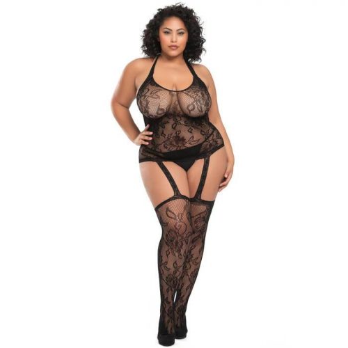 Lovehoney Plus Size Flaunt It Lace Bodystocking - Lovehoney Lingerie