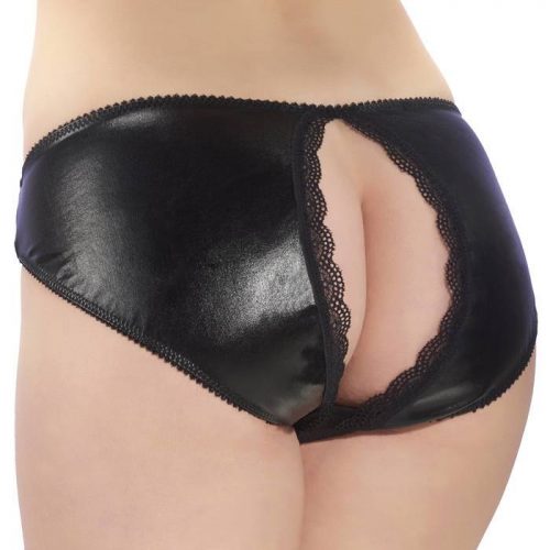 Lovehoney Wet Look Open-Back Briefs - Lovehoney Lingerie