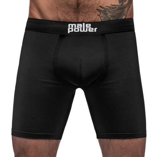 Male Power Black Stretch Long Boxer Shorts - Male Power