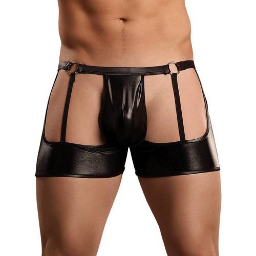 Male Power New Extreme Wet Look Garter Shorts - Male Power