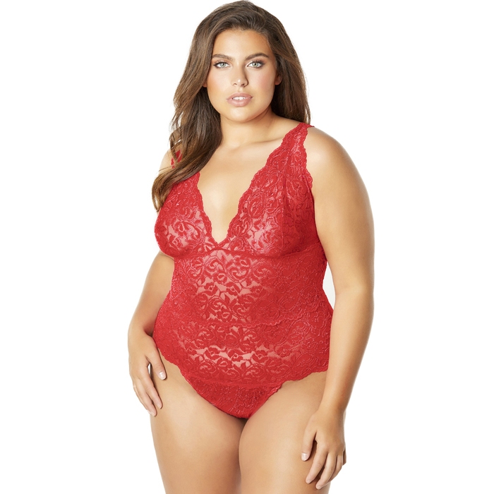 Oh La La Cheri Curves Plus Size Red Lace Body - Oh La La Cheri