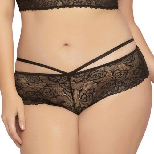 Seven 'til Midnight Plus Size Black Cage-Back Knickers - Seven 'til Midnight