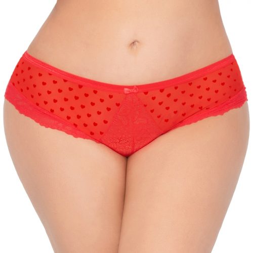 Seven 'til Midnight Plus Size Red Heart Mesh Strappy Back Shorts - Seven 'til Midnight