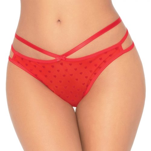 Seven 'til Midnight Red Heart Mesh Thong - Seven 'til Midnight