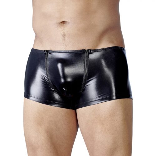 Svenjoyment Wet Look Zip Front Enhancement Boxers - Svenjoyment