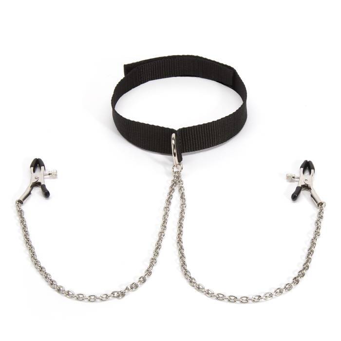 BASICS Collar with Nipple Clamps - Lovehoney BASICS