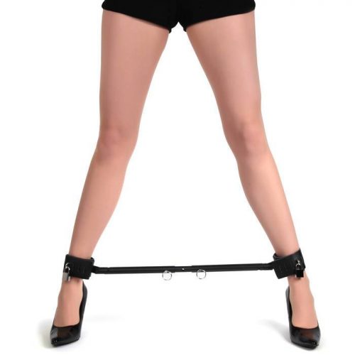 Bondage Boutique Expandable Spreader Bar with Leather Cuffs - Bondage Boutique