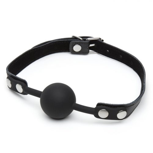 Bondage Boutique Faux Leather Medium Silicone Ball Gag - Bondage Boutique