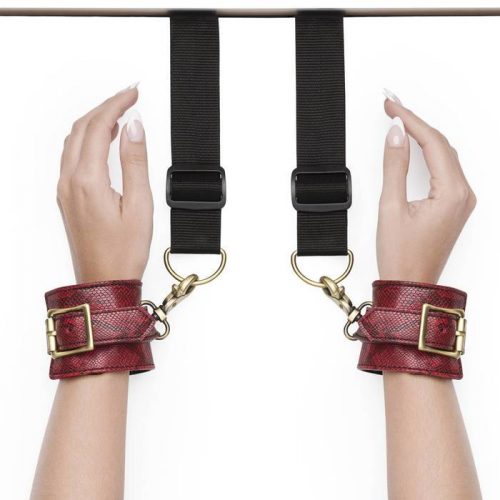 Bondage Boutique Faux Snakeskin Over-the-Door Cuffs - Bondage Boutique