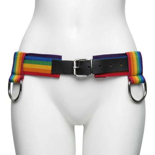 Bondage Boutique Rainbow and Leather Bondage Belt - Bondage Boutique