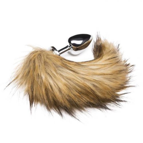 DOMINIX Deluxe Large Stainless Steel Faux Fox Tail Butt Plug 4 Inch - DOMINIX