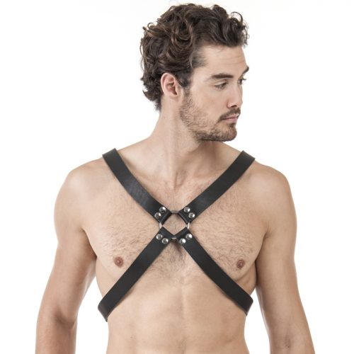 DOMINIX Deluxe Leather Cross-Body Harness - DOMINIX