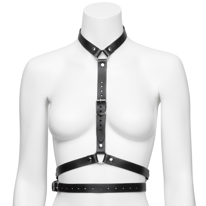 DOMINIX Deluxe Leather Harness with Collar - DOMINIX