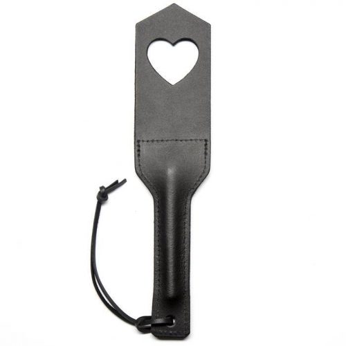 DOMINIX Deluxe Leather Heart Slapper Paddle - DOMINIX