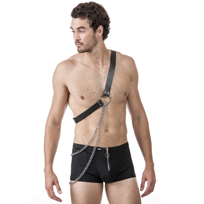 DOMINIX Deluxe Leather and Chain Harness - DOMINIX