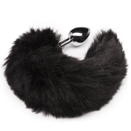 DOMINIX Deluxe Stainless Steel Medium Faux Fur Animal Tail Butt Plug - DOMINIX