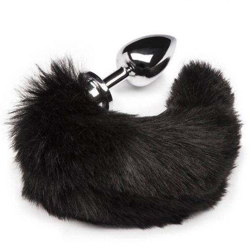 DOMINIX Large Stainless Steel Faux Fur Animal Tail Butt Plug - DOMINIX