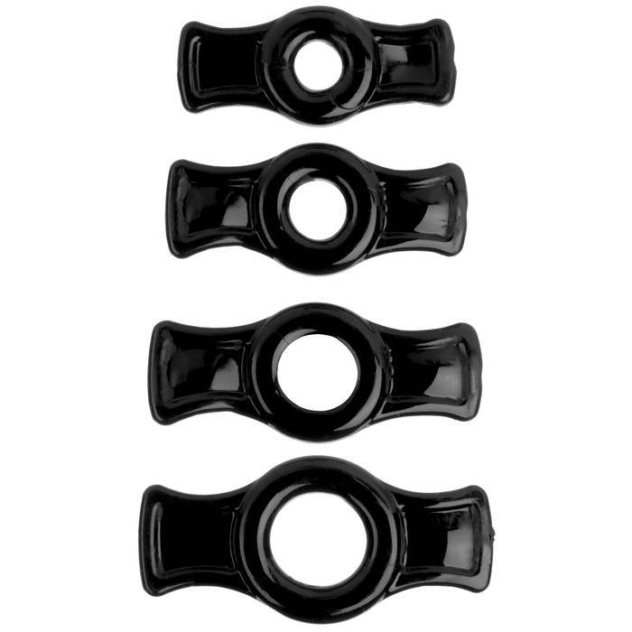 Doc Johnson Titanmen Easy-On Stretchy Cock Ring Set (4 Pack) - TitanMen