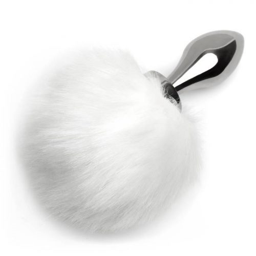 EasyToys Small Aluminium Faux Fur Bunny Tail Butt Plug - Unbranded