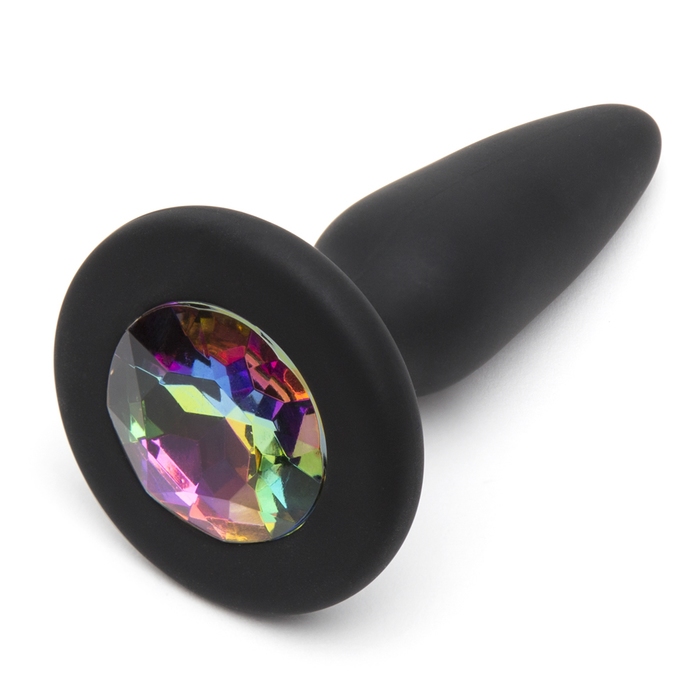 Glams Silicone Mini Butt Plug with Rainbow Crystal 3 Inch - NSNovelties