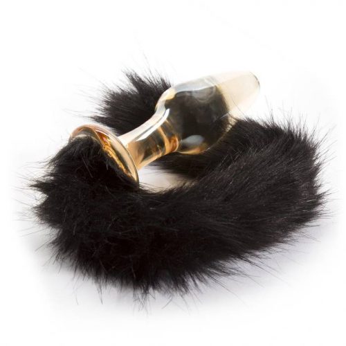 Glass Butt Plug with Faux Fur Tail - Unbranded