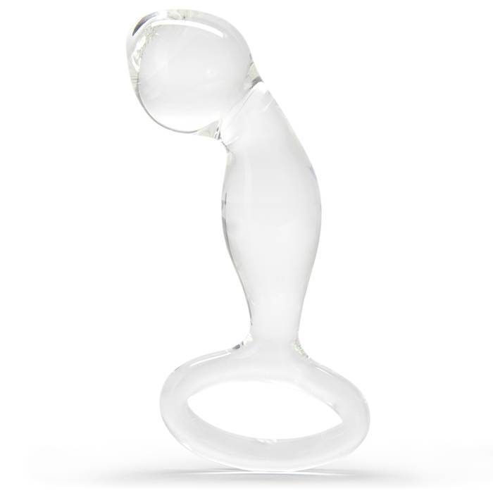 Icicles No 46 Curved P-Spot Glass Butt Plug - Icicles Glass Sex Toys