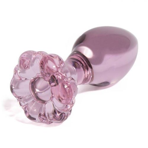 Icicles No 48 Medium Glass Flower Butt Plug 3 Inch - Icicles Glass Sex Toys