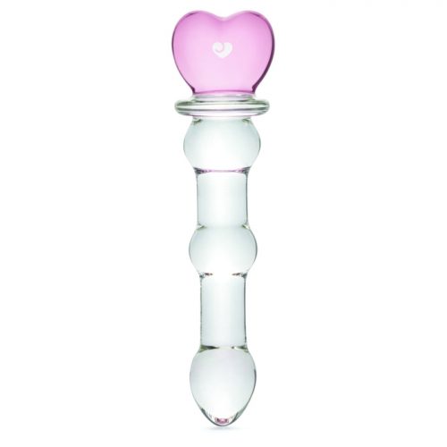 Lovehoney Beaded Heart Sensual Glass Dildo 6 Inch - Lovehoney