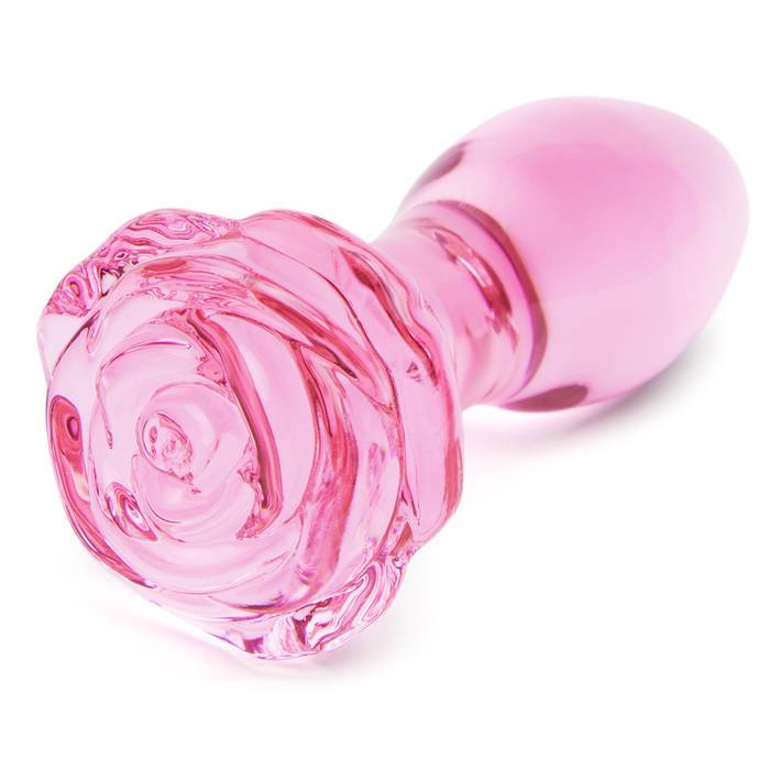 Lovehoney Full Bloom Large Rose Glass Butt Plug 4 Inch - Lovehoney