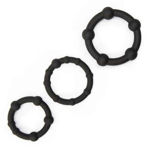 Lovehoney Get Hard Beaded Silicone Cock Ring Set (3 Pack) - Lovehoney