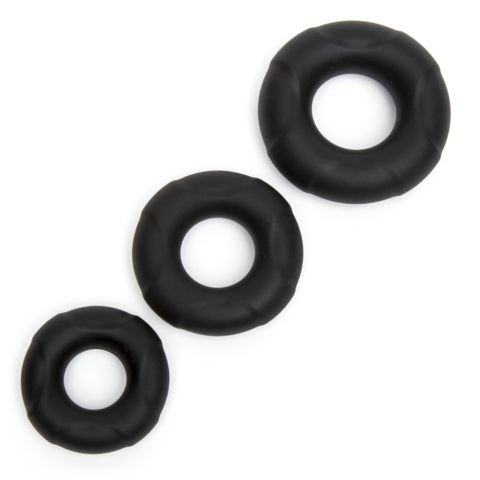 Lovehoney Ultra Thick Silicone Cock Ring Set (3 Pack) - Lovehoney